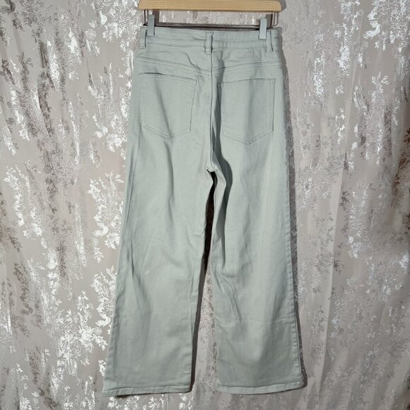 Divided by H&M Tan Khaki Wide Leg Denim Pants Jeans High Waisted Size 8 - Picture 3 of 6